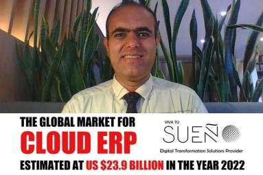 The global market for Cloud ERP estimated at US$ 23.9 Billion in 2022